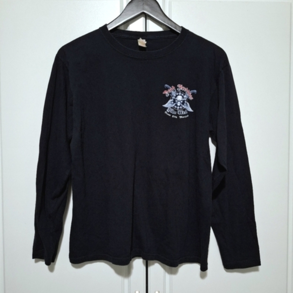 Anvil Mens Graphic Longsleeve T-Shirt Black Dead Freddies Bike Week OceanCity MD - Picture 2 of 15